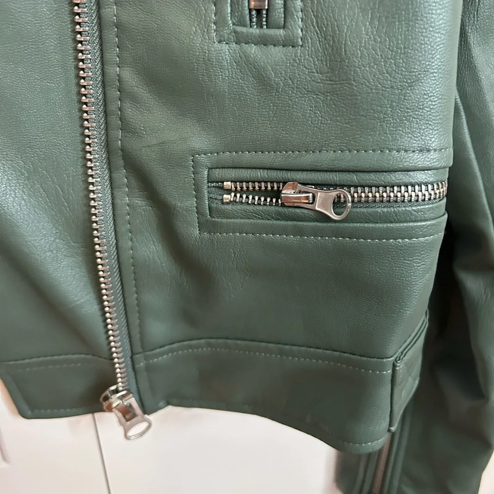 Love Tree Sage Leather Jacket - Picture 3 of 5